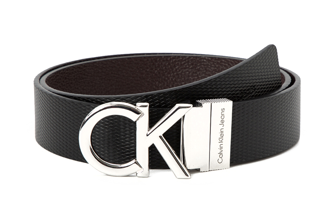 

Calvin Klein Мужской кожаный ремень из коровьей кожи черный шириной 3.5 см, Black