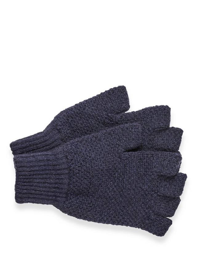 

Перчатки без пальцев Moss Stitch из чистой шерсти Celtic & Co., Dark Navy