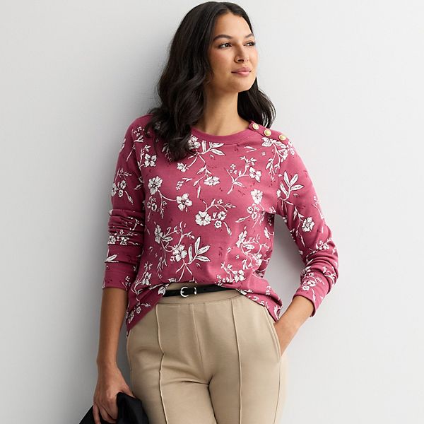 

Свитшот Petite с золотыми пуговицами Croft & Barrow, Berry Sketchy Floral, Золотой, Свитшот Petite с золотыми пуговицами Croft & Barrow, Berry Sketchy Floral