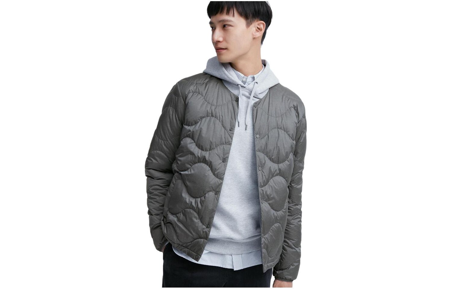 

Пуховик мужской Uniqlo, серый