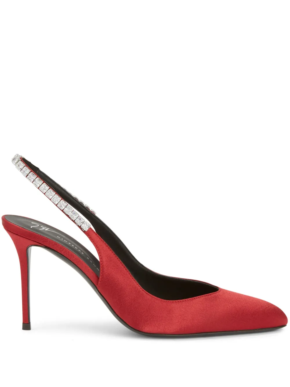 Атласные туфли Rachyl, украшенные кристаллами Giuseppe Zanotti, красный