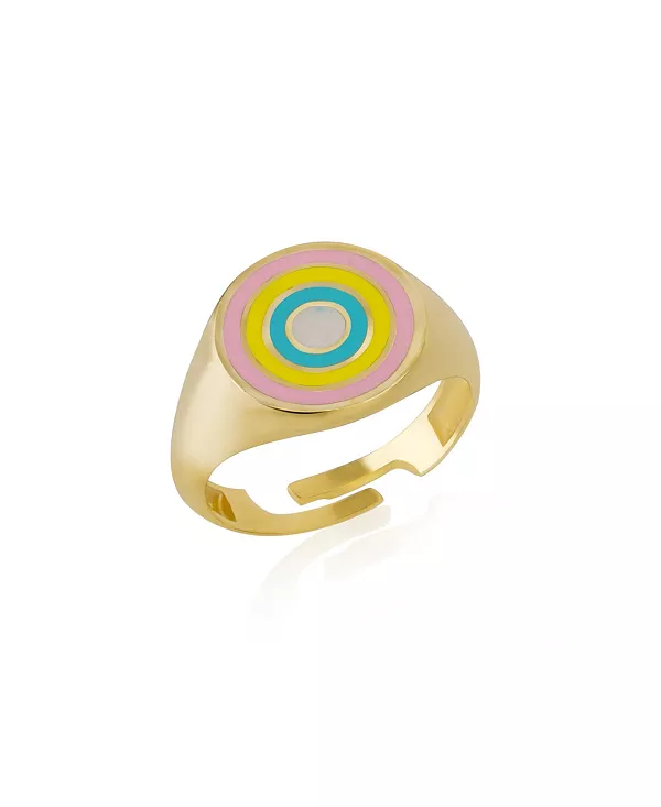 

Кольцо-Печатка из стерлингового серебра с эмалью Spero London, gold