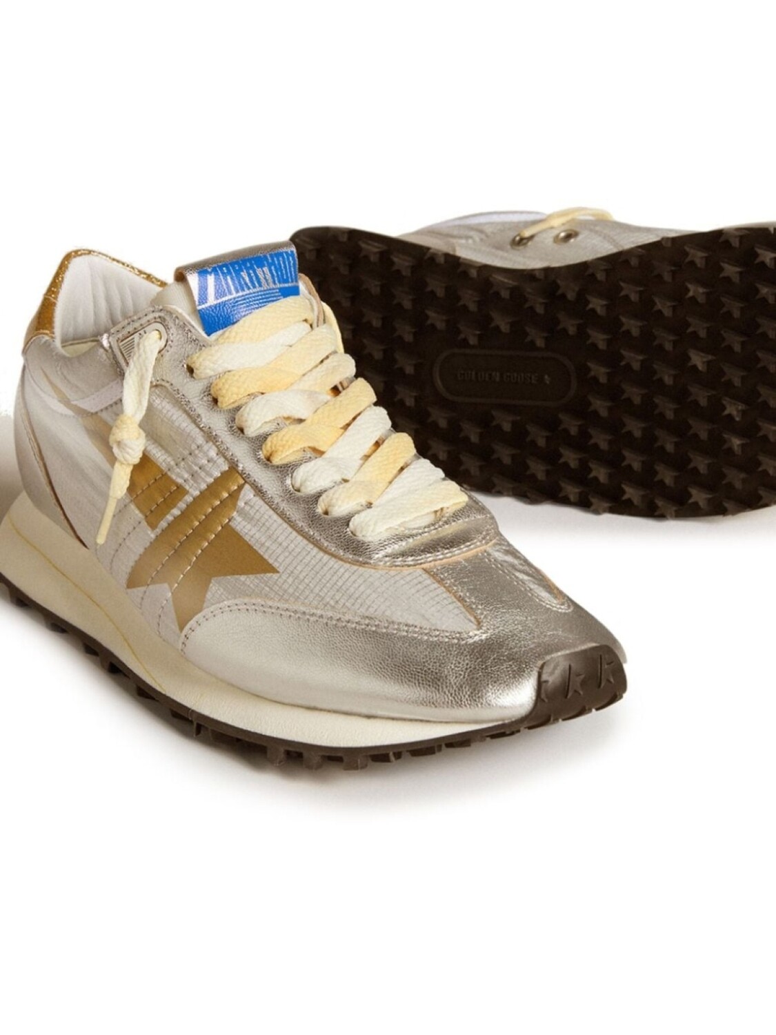 Golden Goose кроссовки с принтом и блестками, серебристый — фото 2