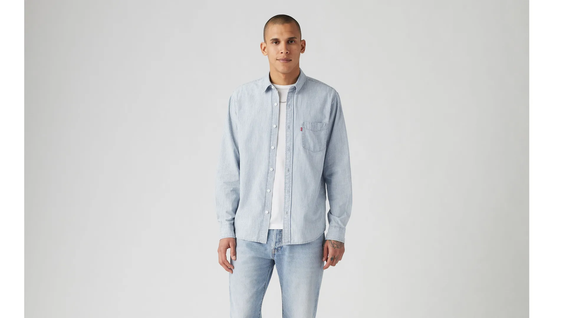 

Классическая рубашка стандартного кроя с одним карманом Levi's, синий