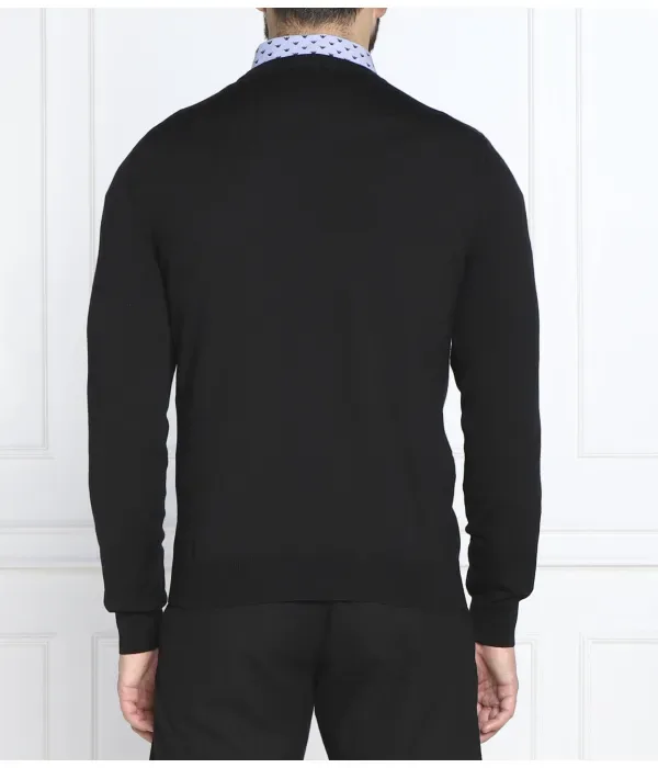 Шерстяной свитер Baram-L regular fit Boss, черный — фото 3