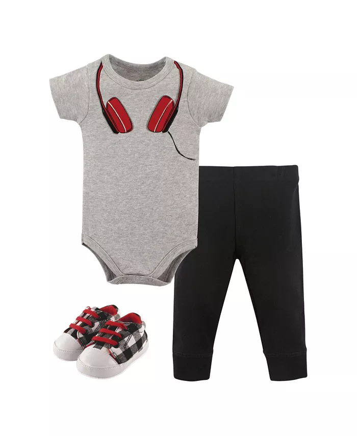 

Комплект для мальчиков Baby Boys Treasure: боди, штанишки и пинетки, 3 предмета, хлопок Little Treasure, красный