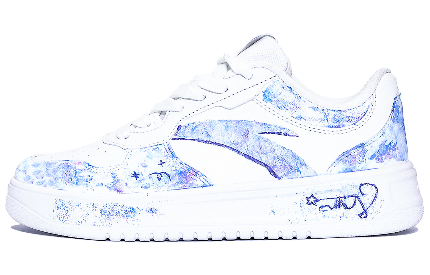 

Легкоскользящие, амортизирующие, износостойкие низкие кроссовки для скейтбординга, унисекс Anta, белый синий фиолетовый