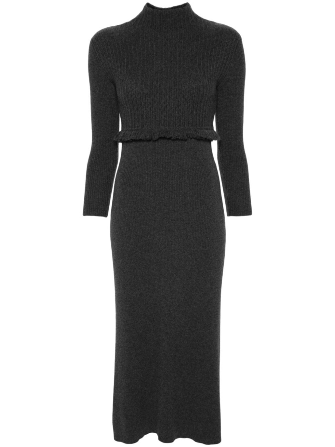 

Agnona платье миди с бахромой, серый