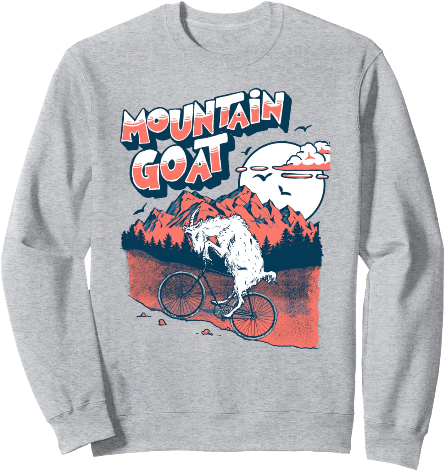 

Забавная толстовка с изображением горного козла, велосипедиста и козла в стиле 80-х Giant Step Cycle Gear, серый