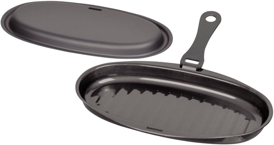 

Pearl Metal HB-1953 Овальная сковорода-гриль с железной крышкой и ручкой, 9,8 x 5,1 дюйма (25 x 13 см), волна [Сделано в Японии], Black (Black 19-3911Tcx)