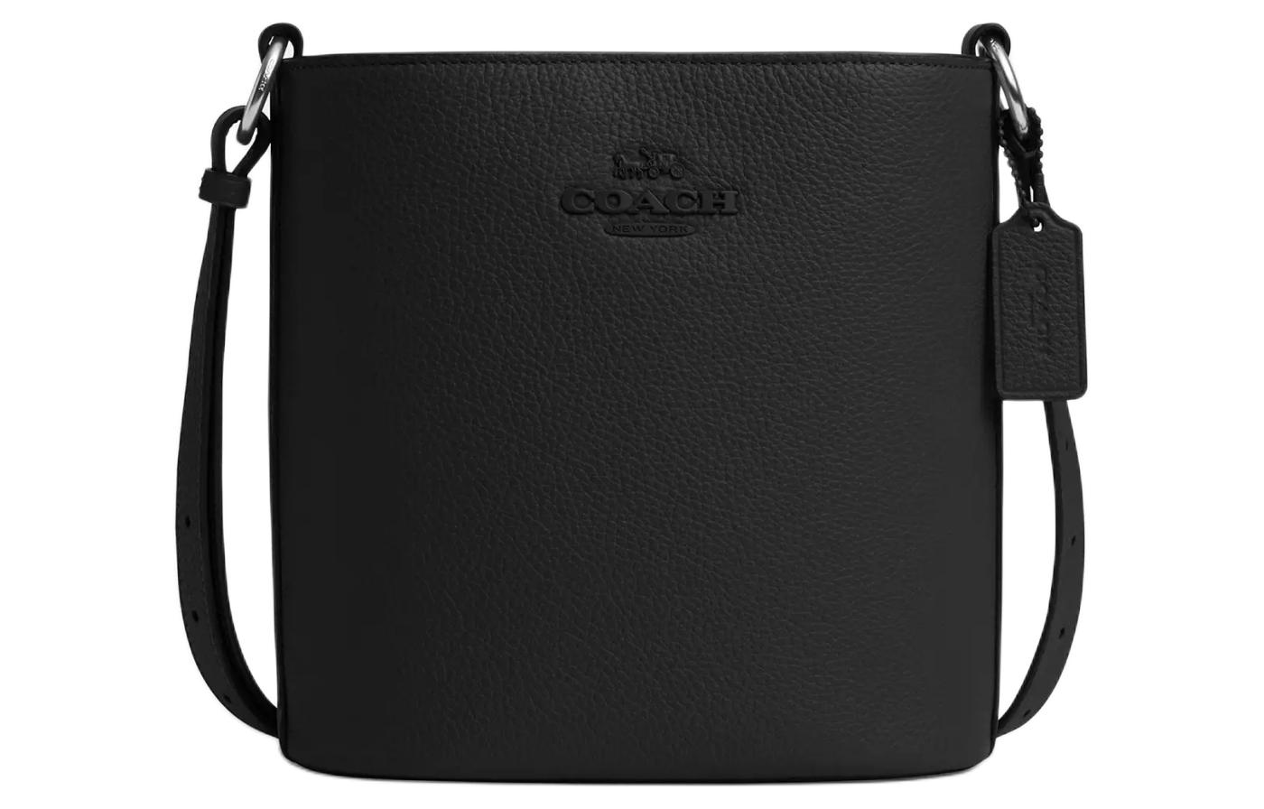

COACH Сумки-ведра из шагреневой кожи, сумка через плечо, сумка-трубы женские, серебристые и черные