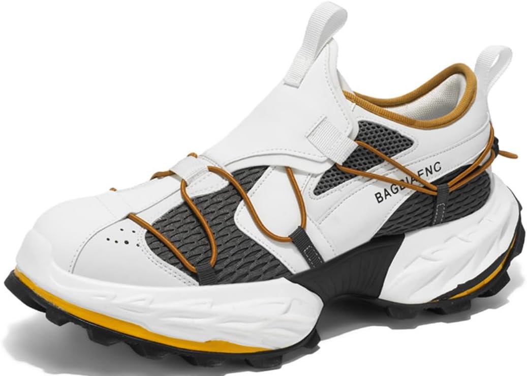 

Кроссовки для мужчин на все сезоны, удобные повседневные спортивные обувь из сетки, прогулочные кроссовки на платформе Lexamen, оранжевый