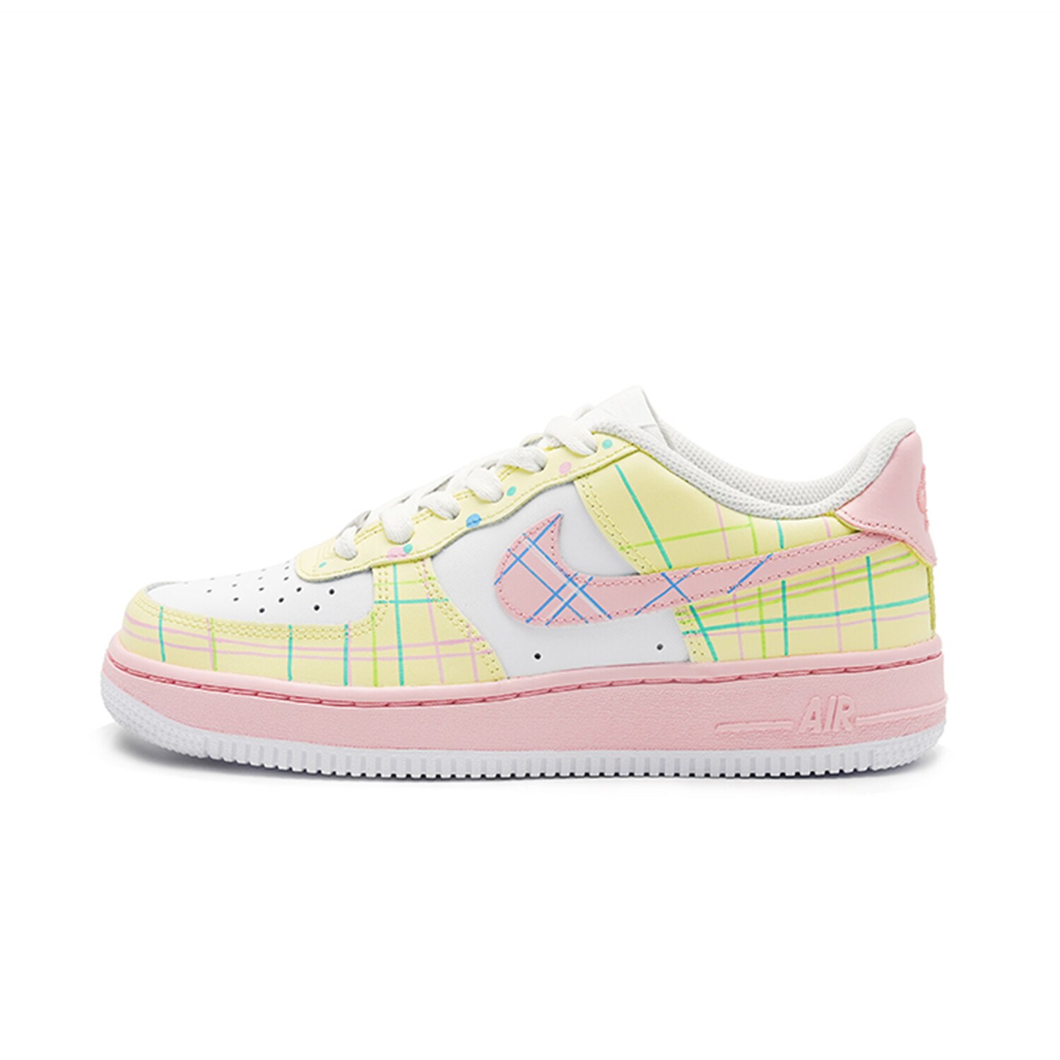 

Кроссовки Nike Air Force 1 Skateboarding Shoes Women's Low-top White/Pink/Yellow, розовый