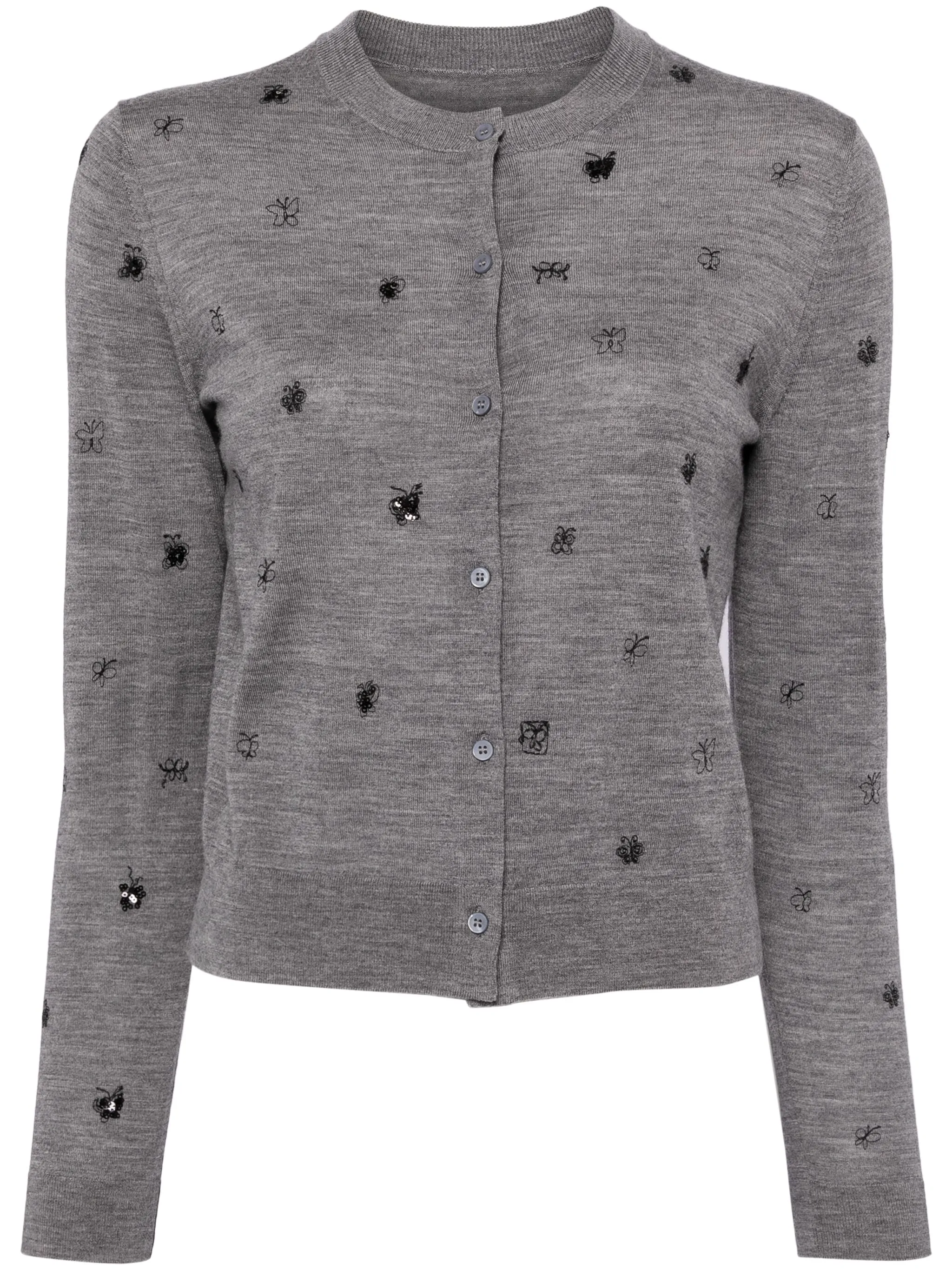 

Укороченный свитер с пайетками Jnby, серый