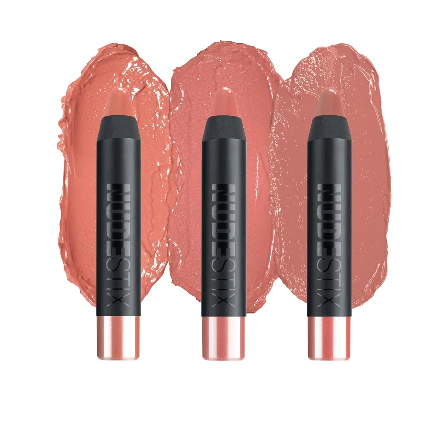 Набор Nudestix Nude Natural Lips Kit - 3 мини-бальзама для губ и щек в увлажняющих оттенках nude, глянцевый финиш, vegan, Ally, Tay, J Mama — фото 3