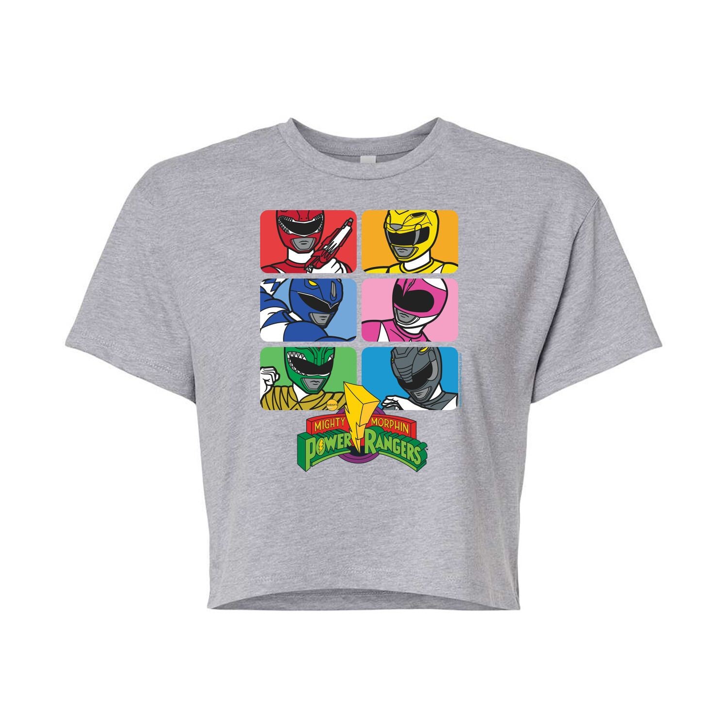 

Укороченная футболка с рисунком Power Rangers для юниоров Licensed Character, серый