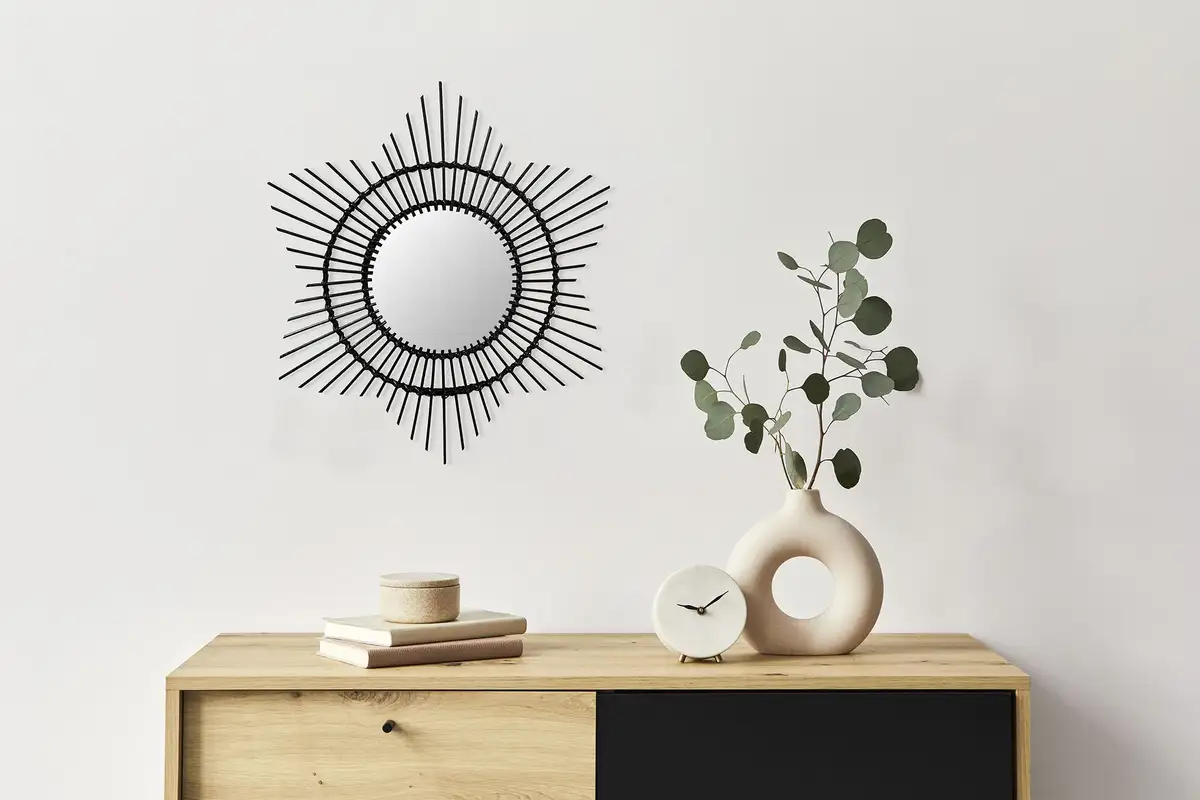 

Настенное зеркало Kayoom "Rattan Mirror Aina 425", (1 шт.) 52х52 см, Ø 52 см, черный