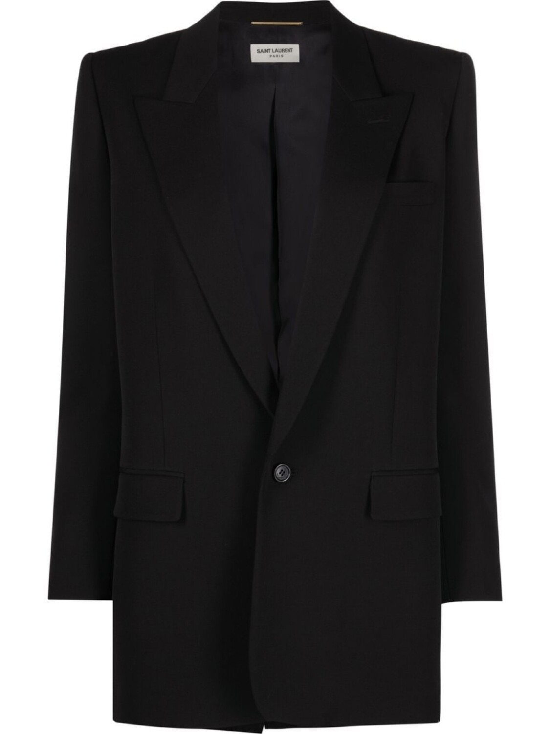 

Saint Laurent шерстяной однобортный блейзер, черный