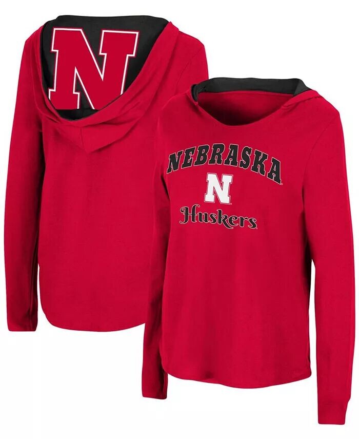 

Женская худи Scarlet Nebraska Huskers Catalina, футболка с длинными рукавами Colosseum