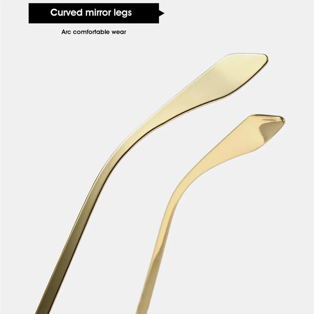 

Мужские и женские спортивные солнцезащитные очки без оправы, роскошные очки в металлической оправе, модные, ветрозащитные, UV400 TKKTLLT, Gold Gradient Tea