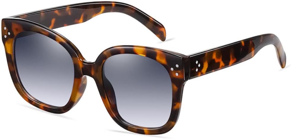 

Квадратные солнцезащитные очки 2027 для женщин, женские очки для вождения, мужские большие винтажные очки для женщин с защитой от УФ-излучения UV400 MTZJH, Leopard Gray