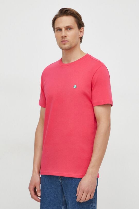 

Хлопковая футболка United Colors of Benetton, розовый