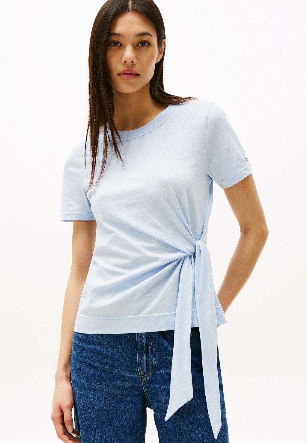 

Футболка с принтом SIDE KNOT CREW NECK Tommy Hilfiger, светло-голубой