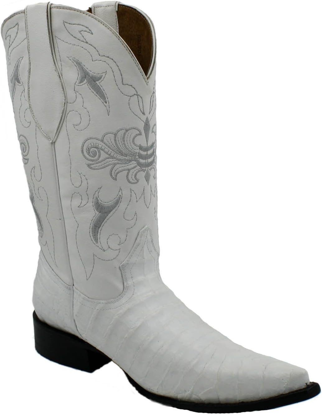 

Мужские ковбойские сапоги Dona Michi с ручной отделкой из кожи крокодила и аллигатора, с принтом на животе, белый