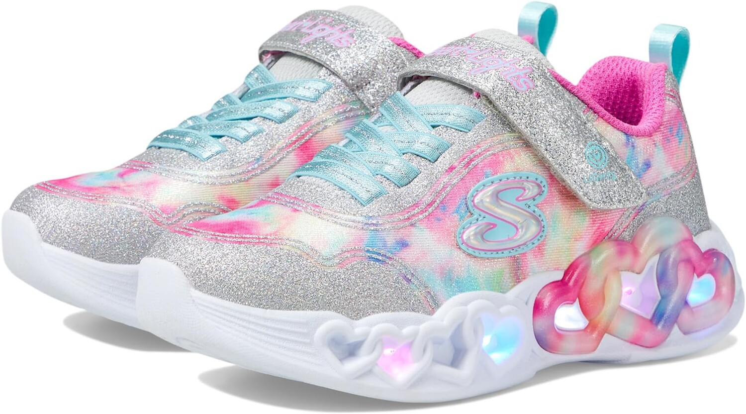 

Кроссовки Skechers Infinite Heart Lights 303753L, цвет Silver/Multi