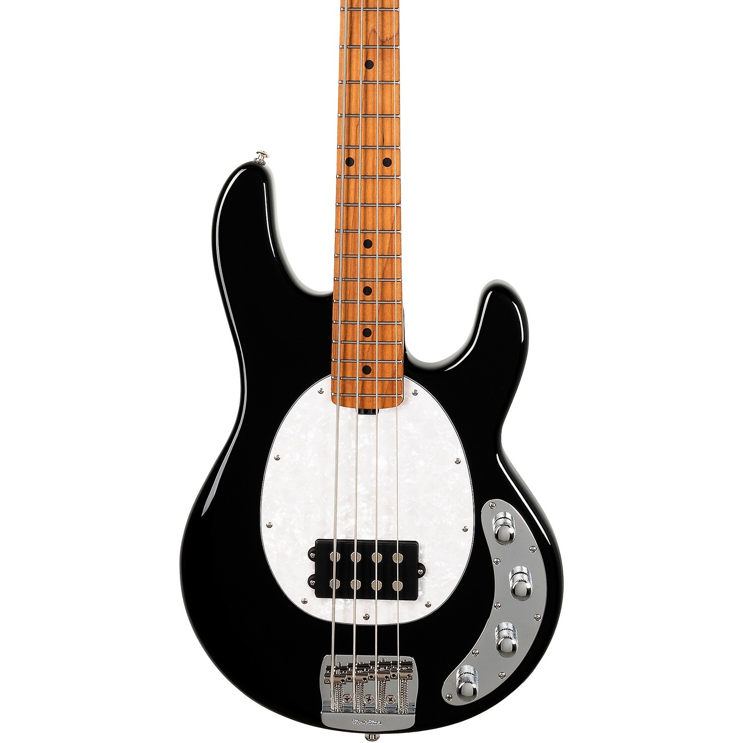 

Ernie Ball Music Man Stingray Special 4 H, ограниченная серия, электрогитара с накладкой из жареного клена, черный цвет