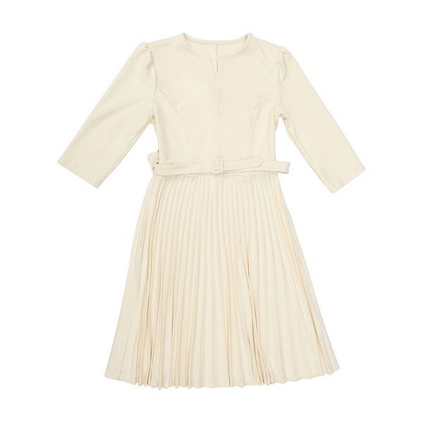 

Женское платье с плиссировкой, поясом и v-образным вырезом Inspire Chic