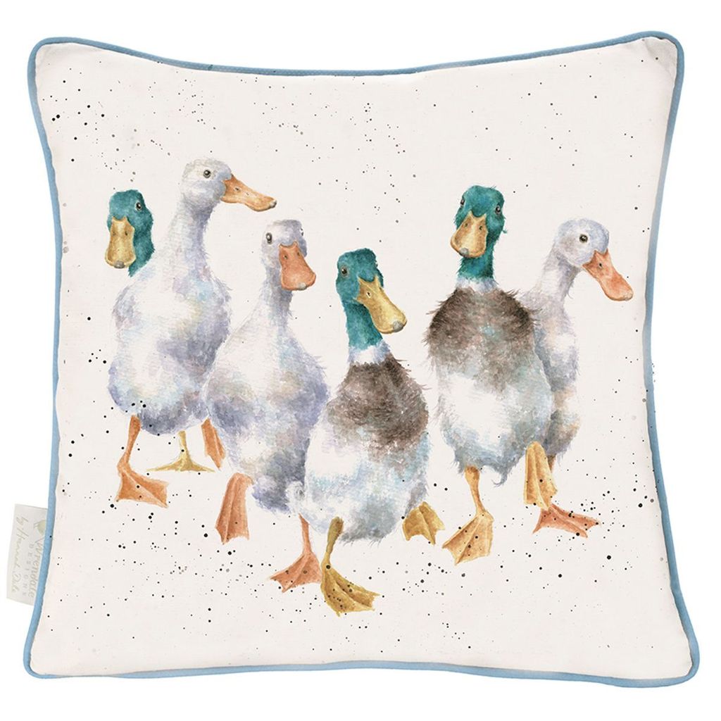 

Хлопково-льняная подушка Wrendale Designs Ducks Quackers примерно 60 x 60 см | WD-LCU005