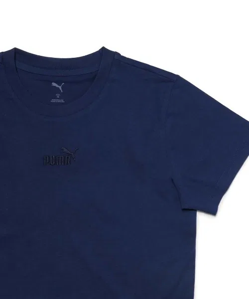 Детская футболка PUMA ESS Small No.1 с логотипом тёмно-синяя — фото 4