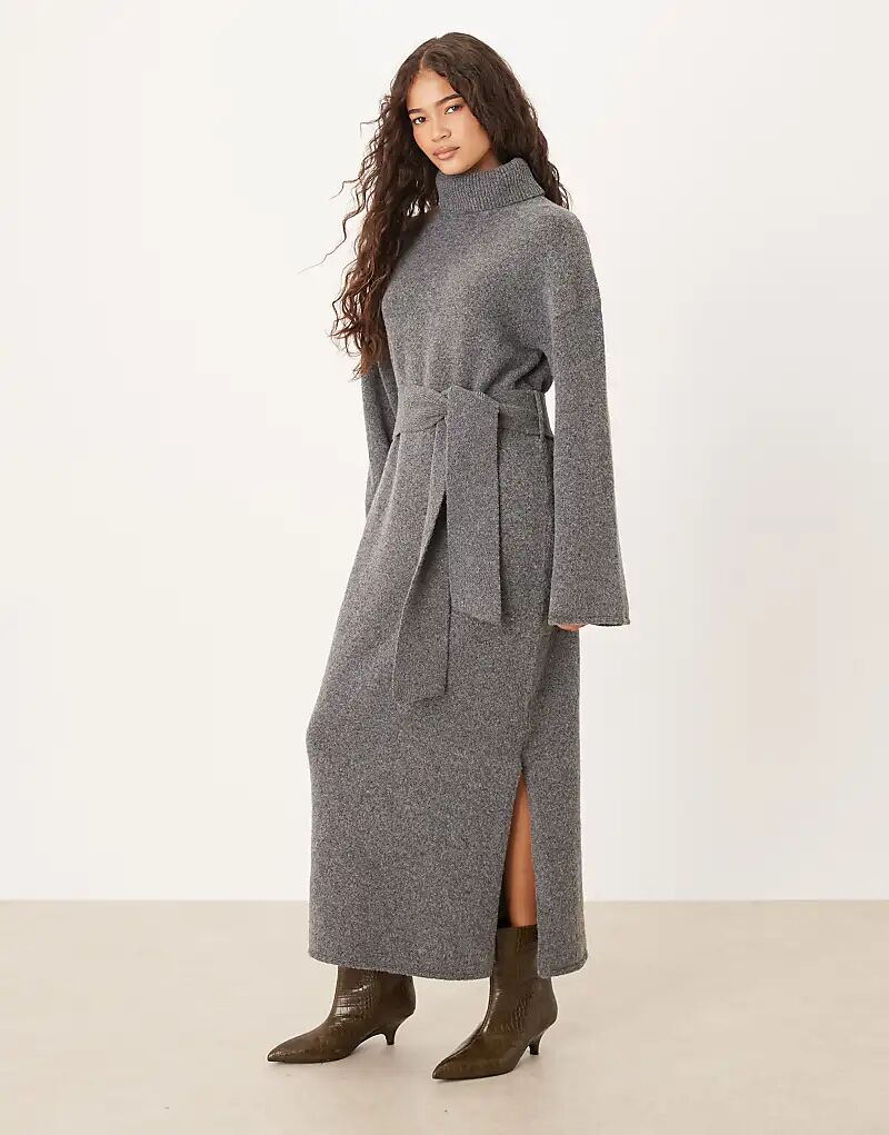 

Платье миди Pretty Lavish из трикотажа темно-серого цвета