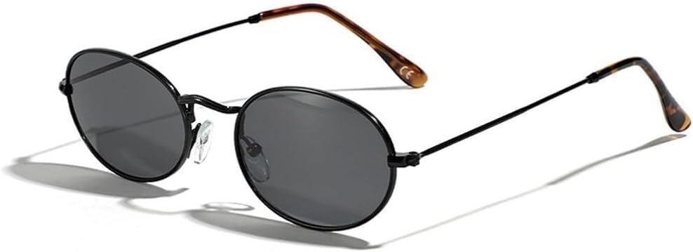 

Классические ретро-очки в овальной металлической оправе для женщин, модные желто-фиолетовые, с защитой от УФ-излучения UV400, модные солнцезащитные очки для мужчин PNTRBCK, Black Gray