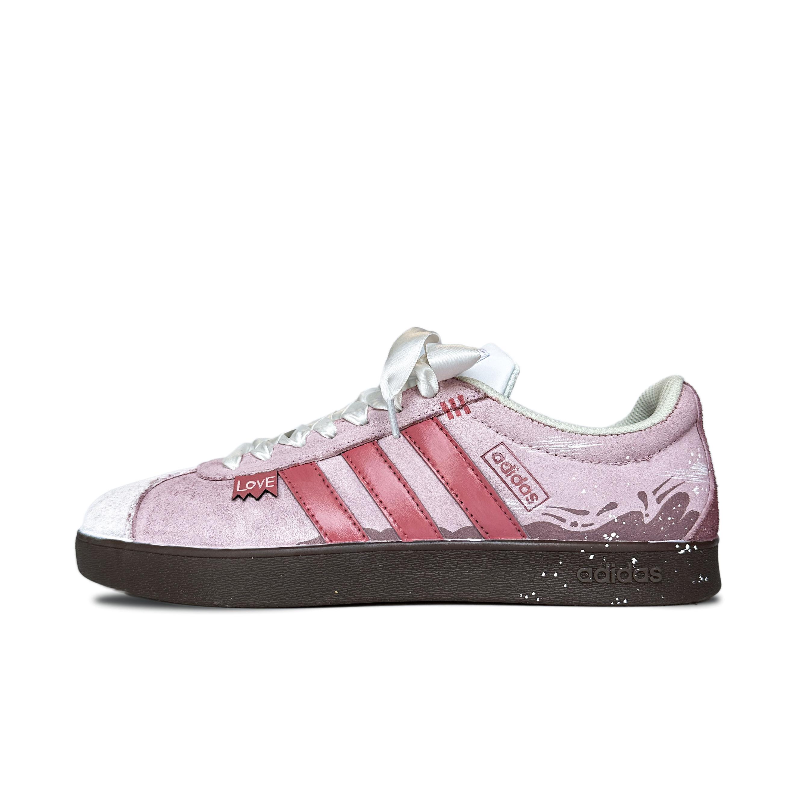 

Кроссовки adidas neo Vl Court Classic Skateboarding Shoes Unisex Low-top Pink/Brown, белый