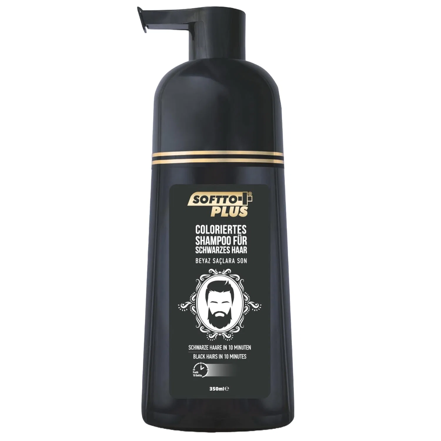 Шампунь Softto+ Plus Black Hair для закрашивания седины за 10 минут Softto+Plus