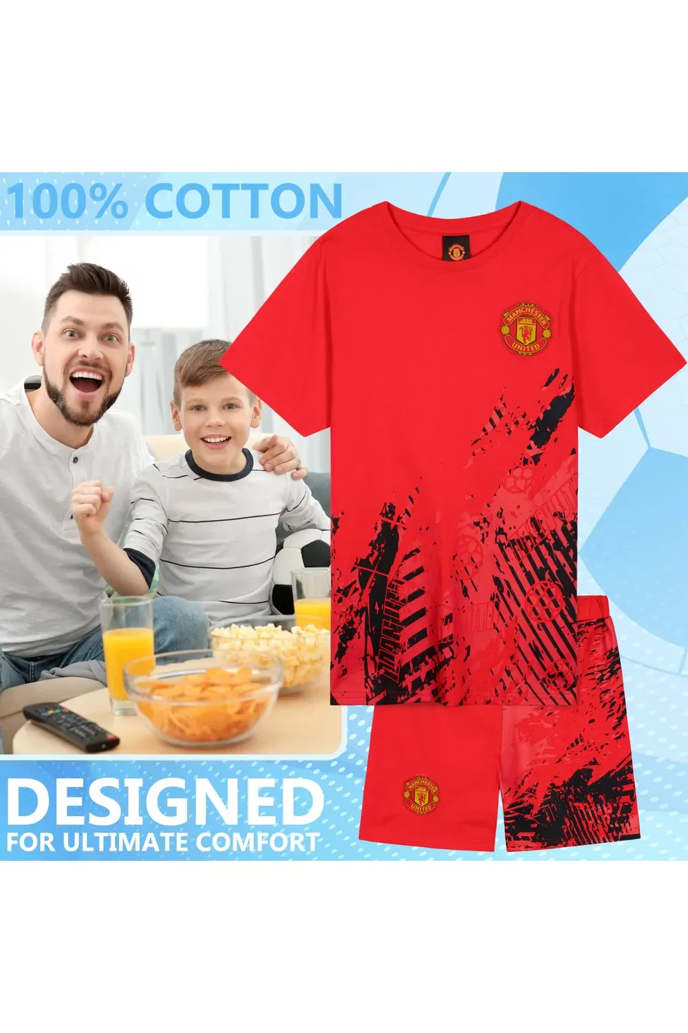 Пижама для мальчиков футбольная Manchester United Fc, красный — фото 3