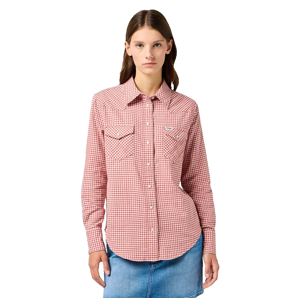 

Рубашка с длинным рукавом Wrangler Western, розовый