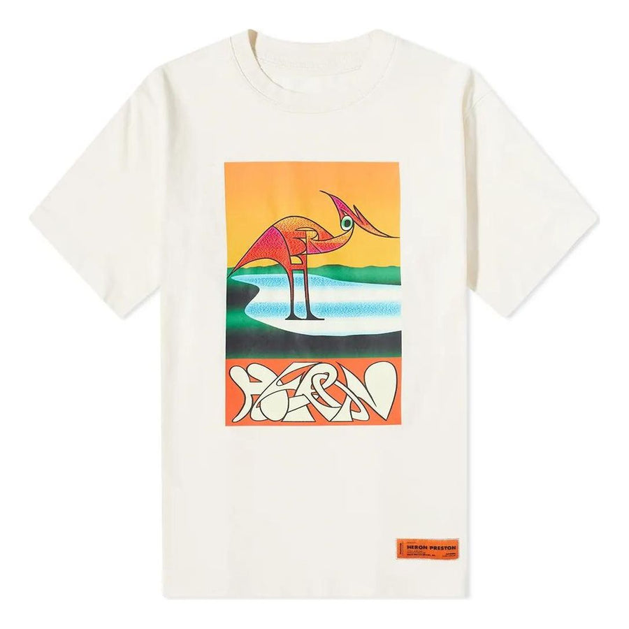 

Футболка HERON PRESTON SS22 Abstract T-shirt 'White Orange', белый