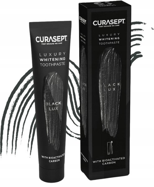 Curasept Black Lux черная отбеливающая зубная паста с отбеливающим эффектом 75 мл — фото 3