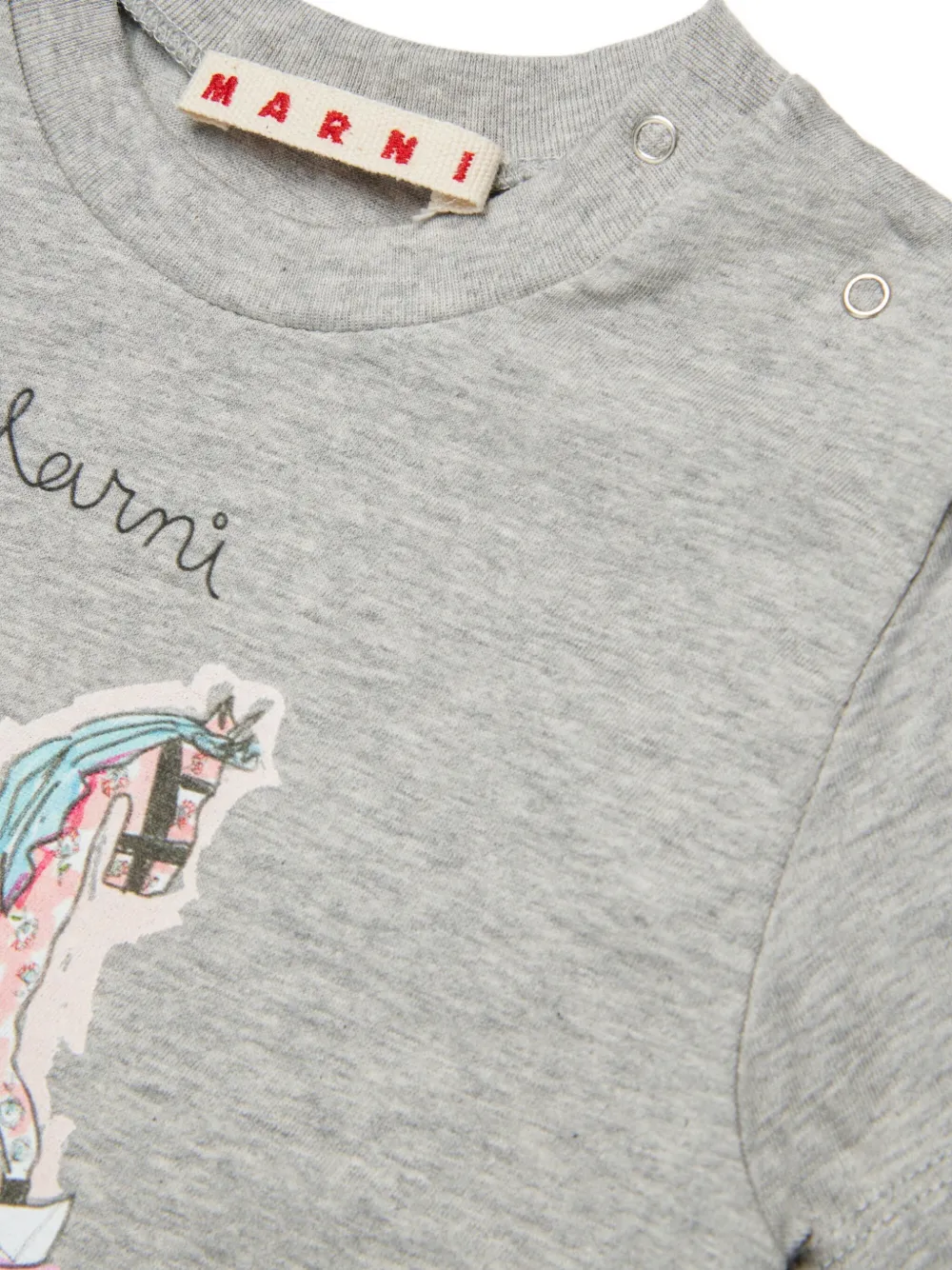 Футболка с принтом Marni Kids, серый — фото 4