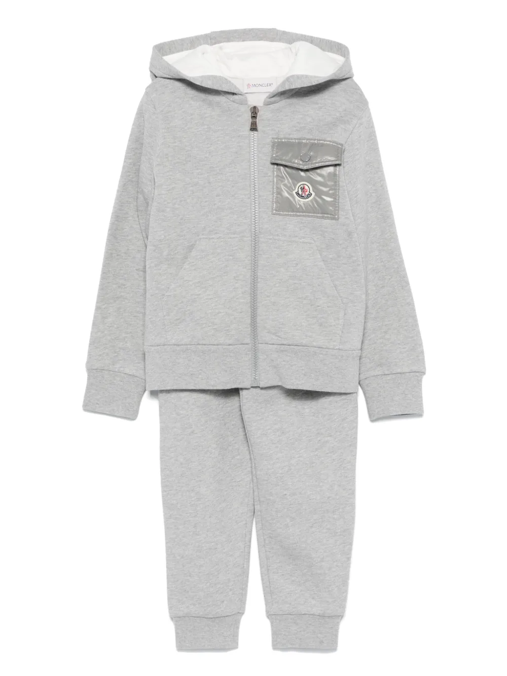 

Спортивный костюм с нашивкой-логотипом Moncler Enfant, серый