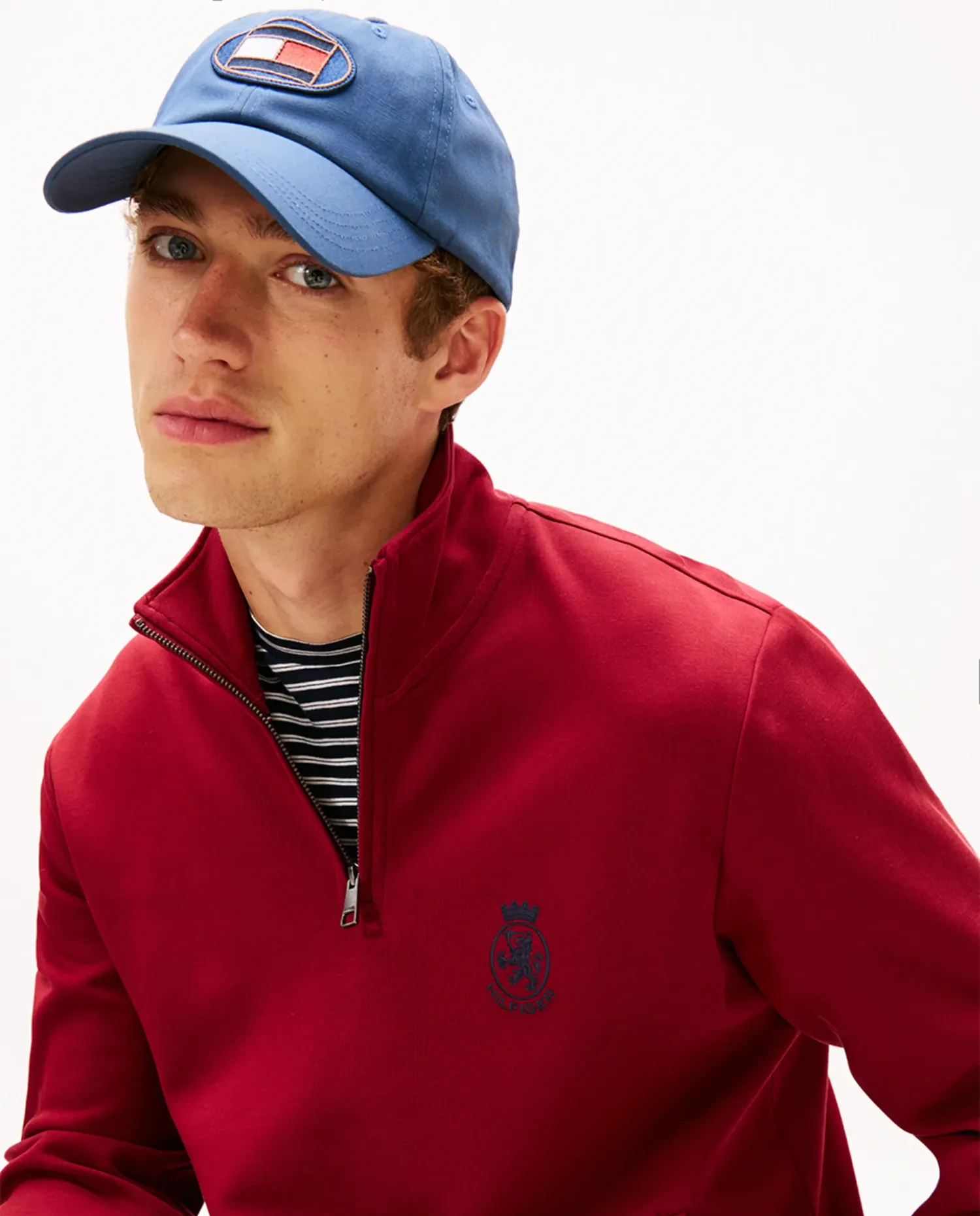 Мужская однотонная кепка с логотипом по центру, большие размеры Tommy Hilfiger, индиго синий — фото 4