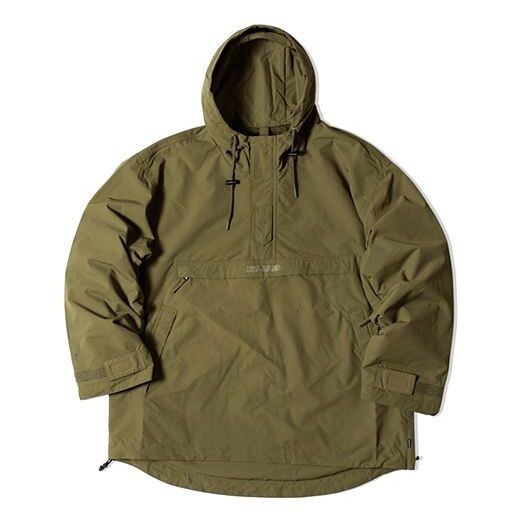 

Куртка men's x kim jones crossover casual sports half zipper hooded jacket military green Converse, зеленый