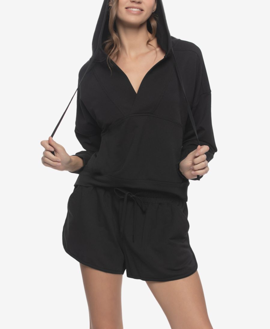 

Женская толстовка Kimora из французского махрового трикотажа (обычный размер) с шортами Felina, Black