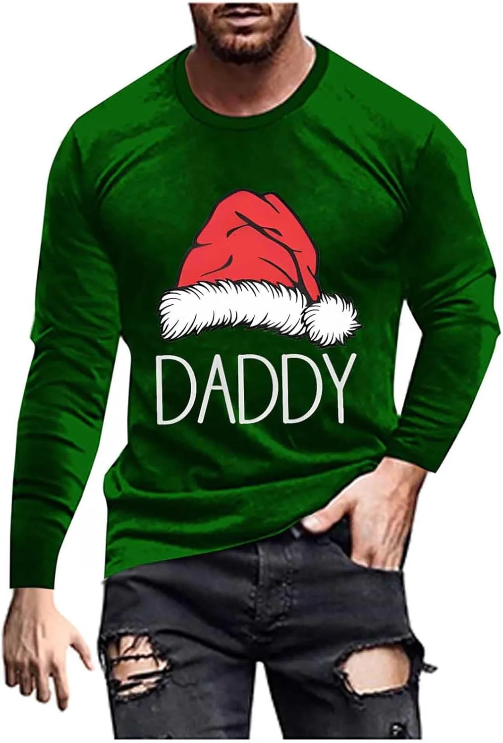 

Мужская футболка с длинным рукавом Casual Print Christmas