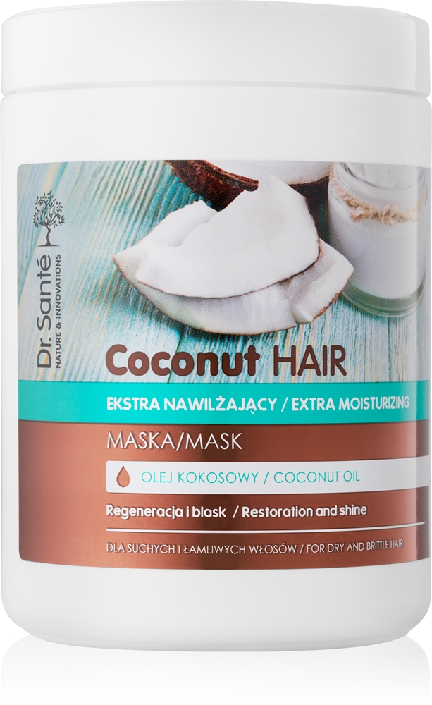 

Кокосовая увлажняющая маска для блеска сухих и ломких волос Dr. Santé, 1000 мл