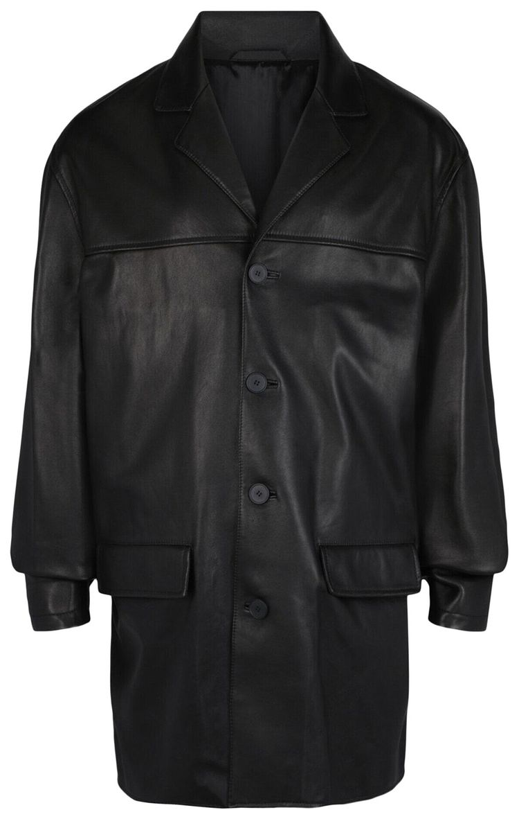 

Кожаная куртка Givenchy, приталенного кроя, черного цвета