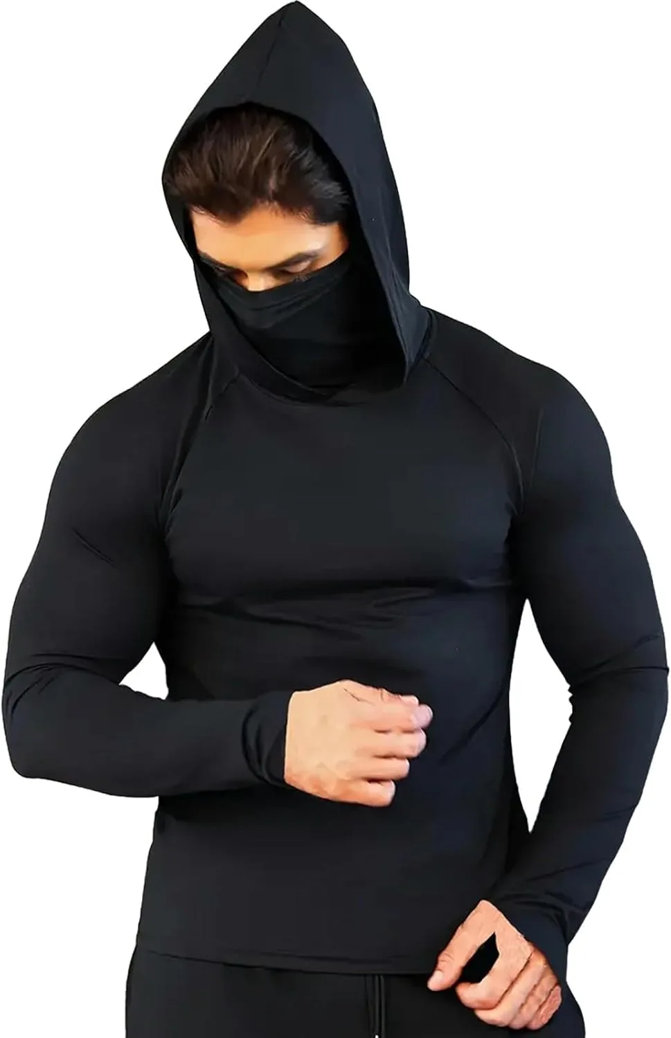 

Мужская толстовка с капюшоном и маской UPF 50 для рыбалки и походов